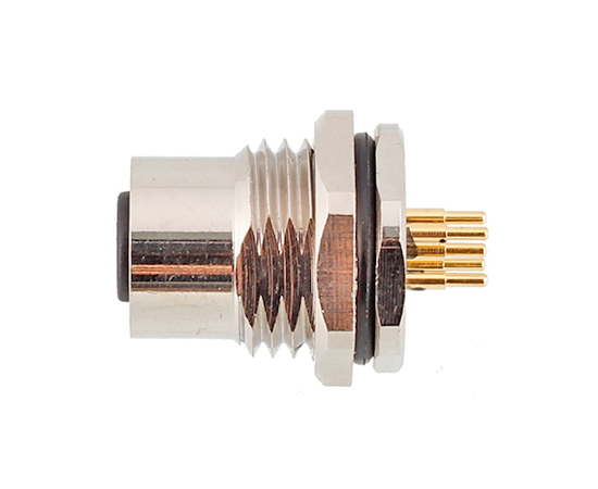 M12板后安装孔型插座 插板式}