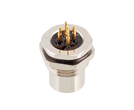 M12板后安装孔型插座 插板式}