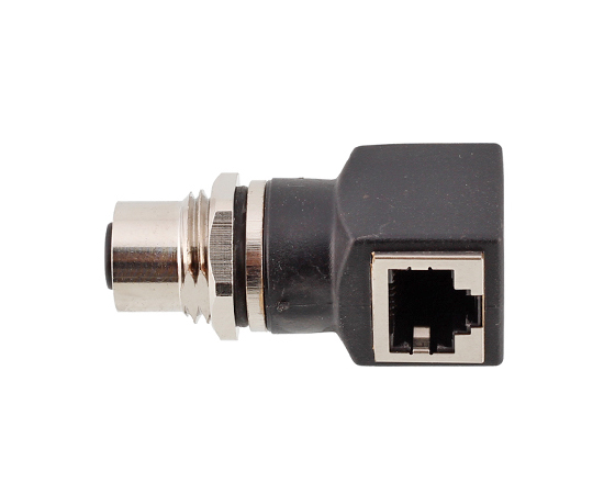 M12弯式孔型转RJ45转接器}