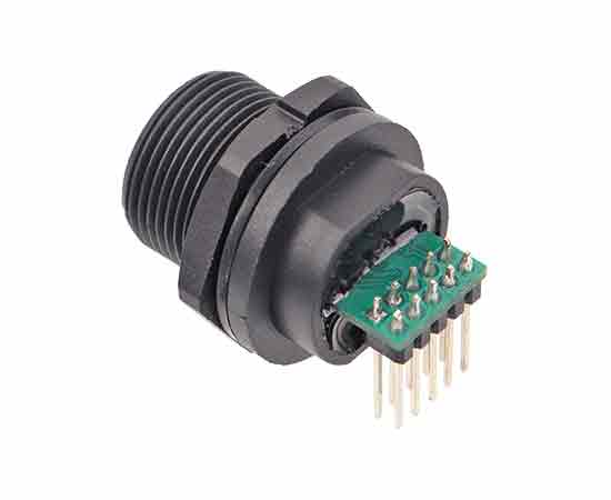 TYPE-C母 板后安装弯针插座(螺纹式)}