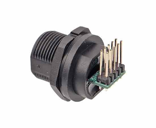 TYPE-C母 板后安装弯针插座(螺纹式)}